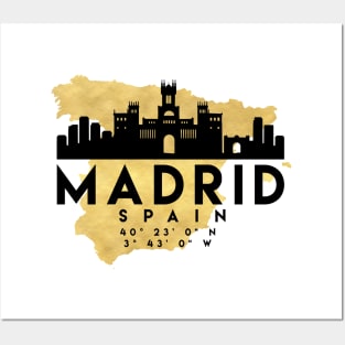 Madrid Spain Skyline Map Art Posters and Art